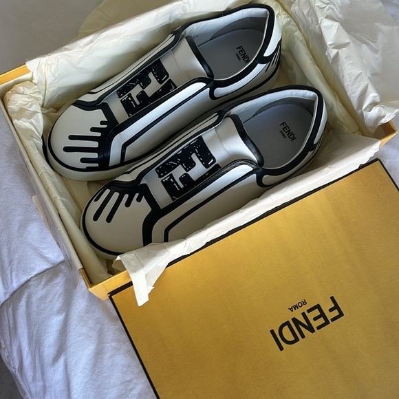 Fendi X Joshua Vides Edition Leather Sneakers - Picture 4 of 11